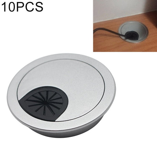 10 PCS Desk Computer Desktop Plastic Round Threading Box Hole Cover, Hole Diameter: 53mm - DailyGoody